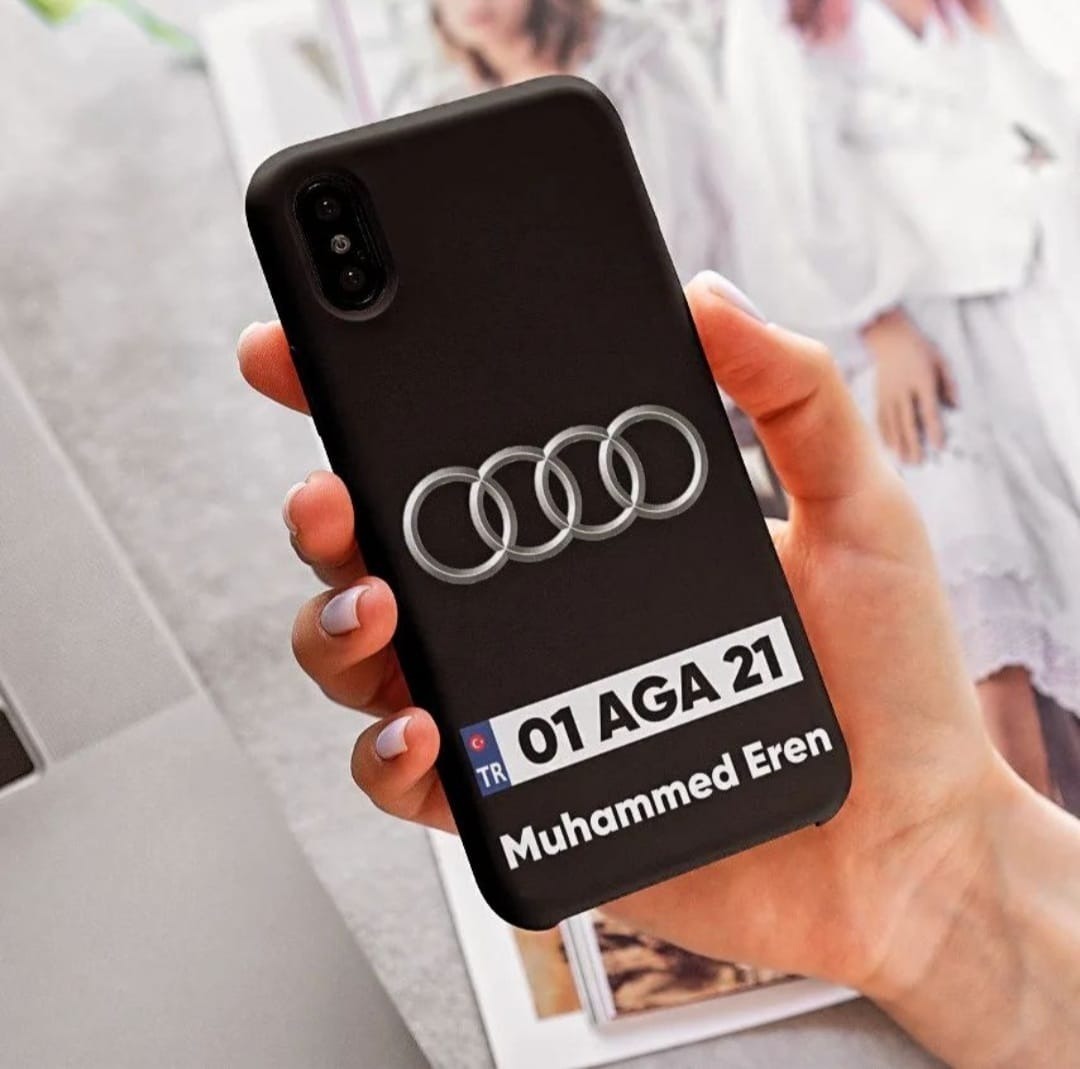 كفر هاتف شخصي يحمل اسم ماركة السيارة ورقم لوحة الترخيص | تصميم حسب الطلب 2